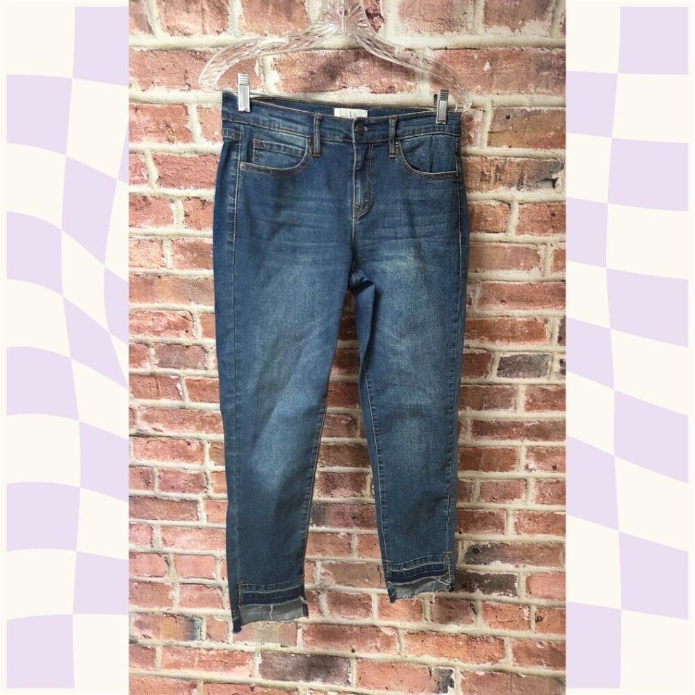 Nicole Miller Skinny Cuffed Jeans – Women’s Size 6 Blue Mid‎ Rise Distressed Hem